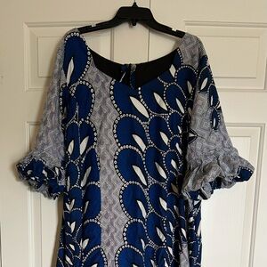 Made in Nigeria: Blue and White Patterned Dress